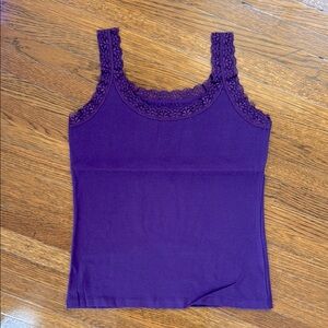 Purple Lace Trim Women's Top
